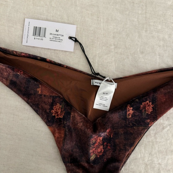 NWT We Wore What Velvet Bikini Set in Saddle - Picture 7 of 11